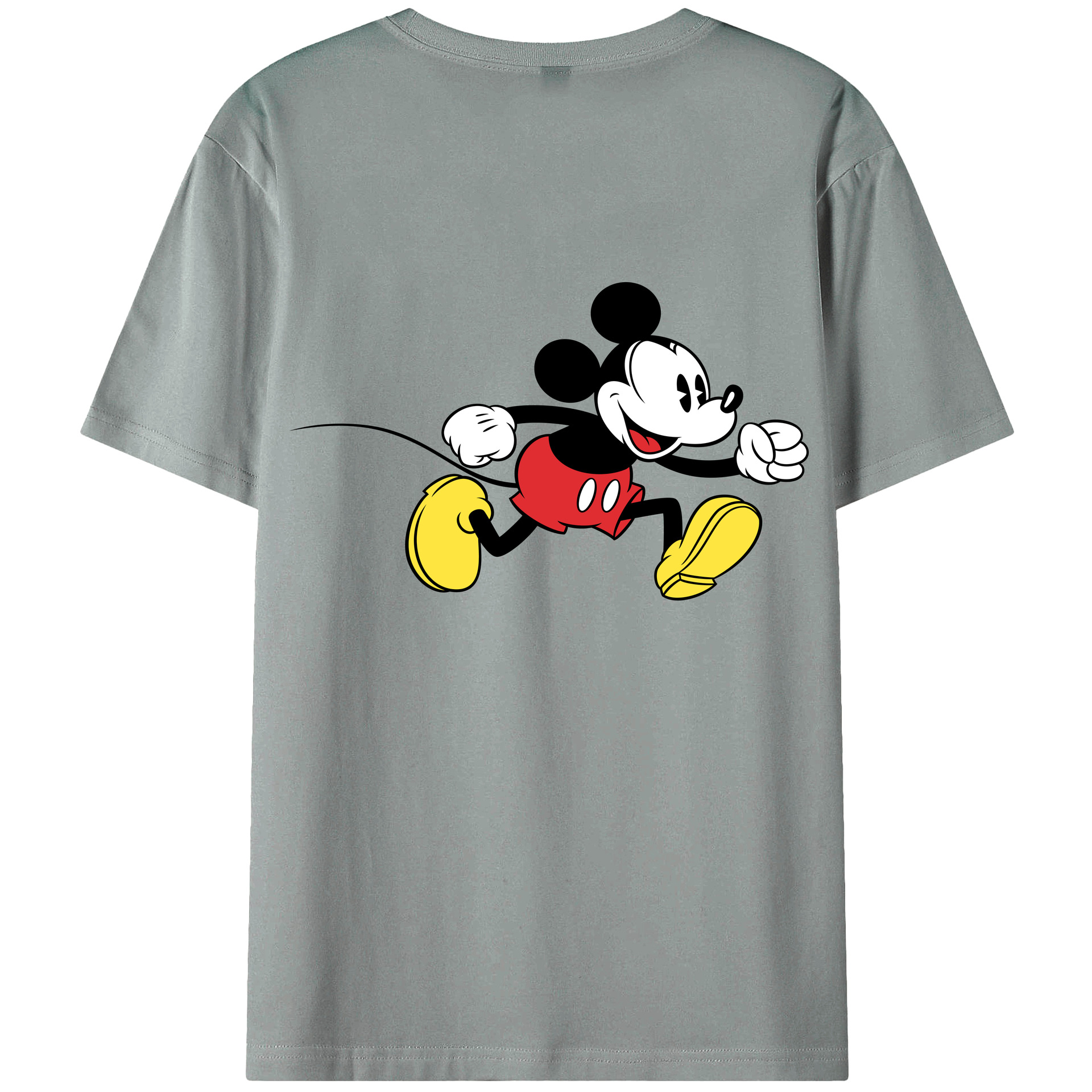 （画像用） ミッキーマウス Mickey Mouse 綿100％ メンズ半袖Tシャツ（バックプリント） 通気性